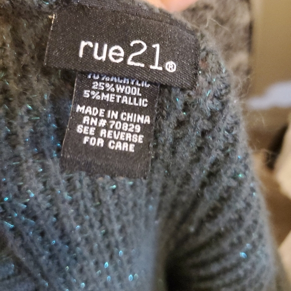 crop metallic crewneck wool blend sweaters M - Picture 4 of 5